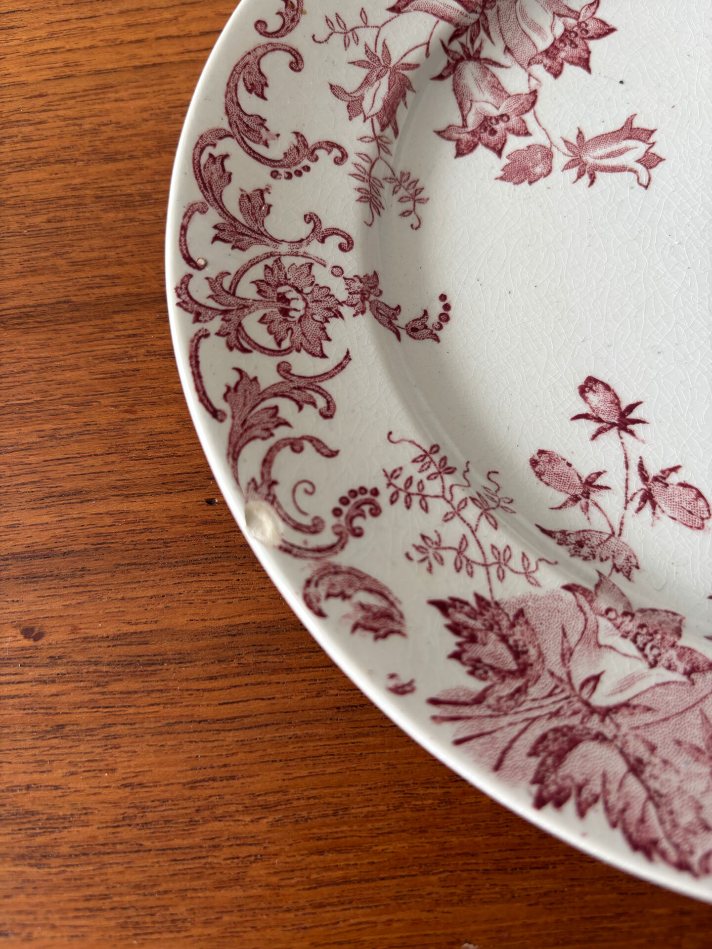 Lot de 6 assiettes à dessert Terre de Fer rose St Amand Hamage modèle
