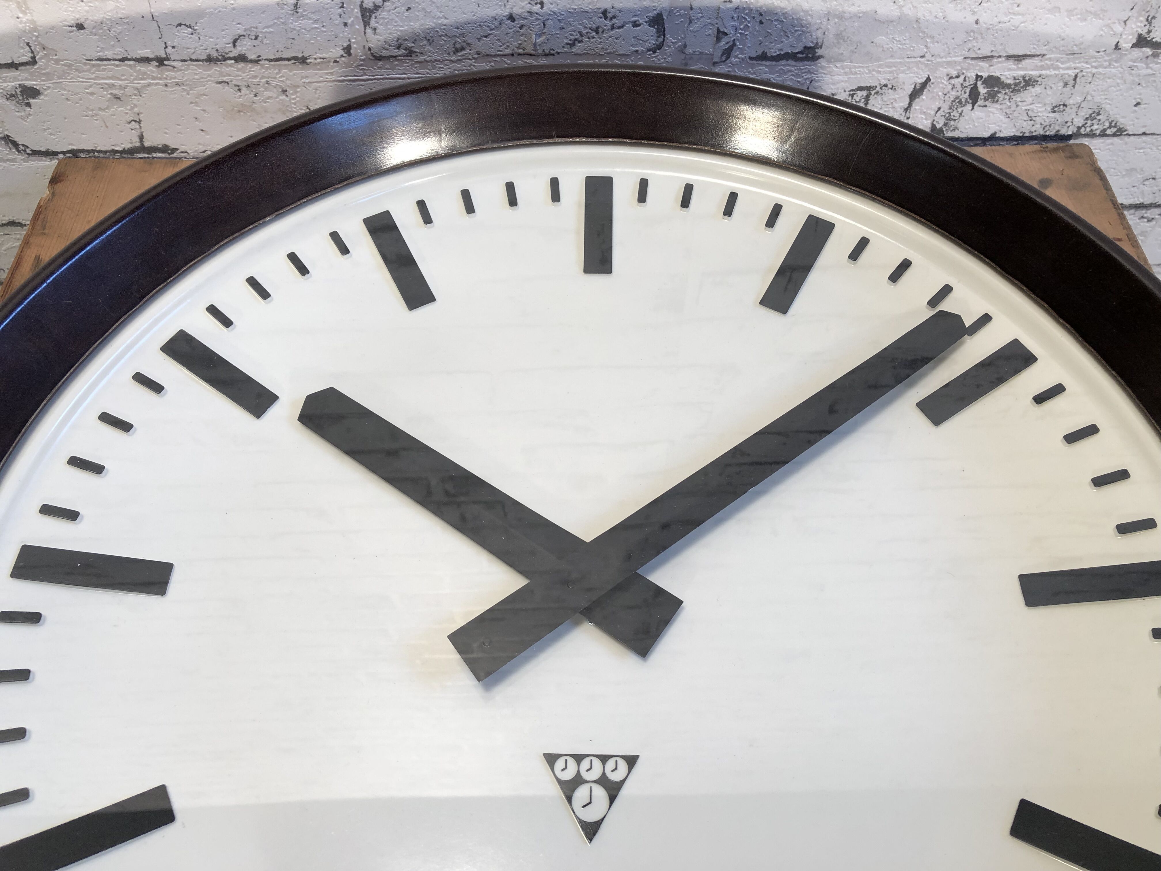 Large Industrial Bakelite Factory Wall Clock From Pragotron, 1960s