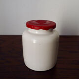 White ceramic mustard pot