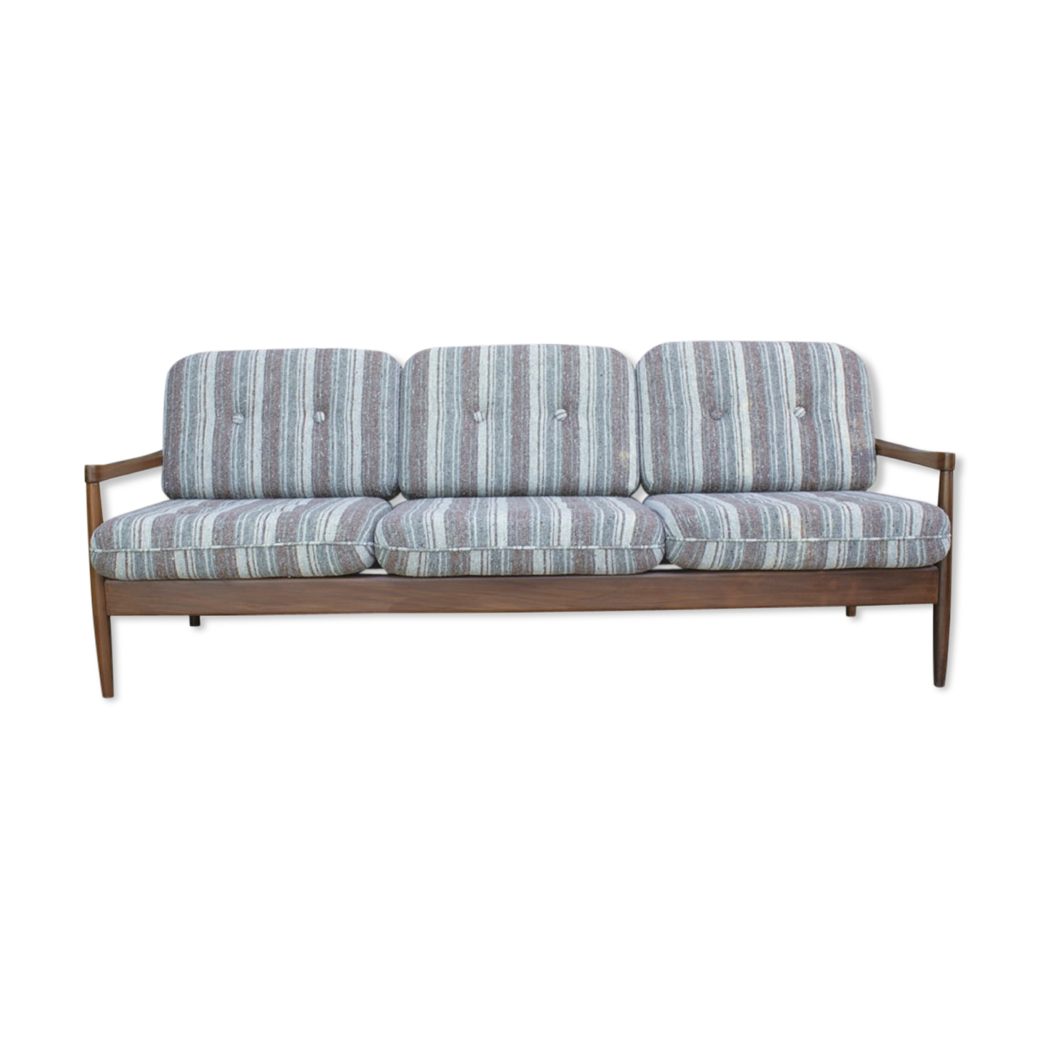 Elegant Danish extendable 3 seats sofa in teak, 1970s