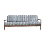 Elegant Danish extendable 3 seats sofa in teak, 1970s