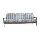 Elegant Danish extendable 3 seats sofa in teak, 1970s