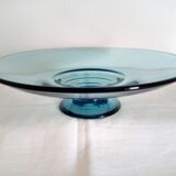 André Delatte, Nancy - Centerpiece on blue glass stand, diameter - 32 cm.