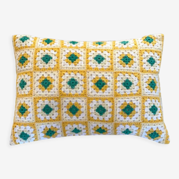 Coussin crochet vintage