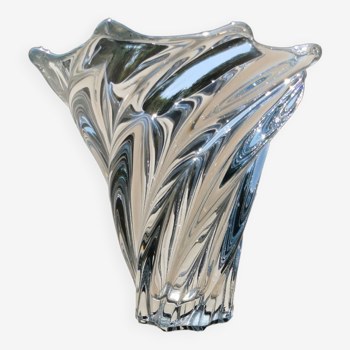 Vase vintage en cristal de vannes 1960