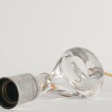 Sculptural Clear Crystal Glass Table Lamp by Schneider, France, 1950s