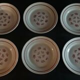 Series of six flat earthenware plates Pexonne model Algiers