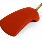 Rare Cosack Mid Century table lamp with red fine wrinkle finish and brass n