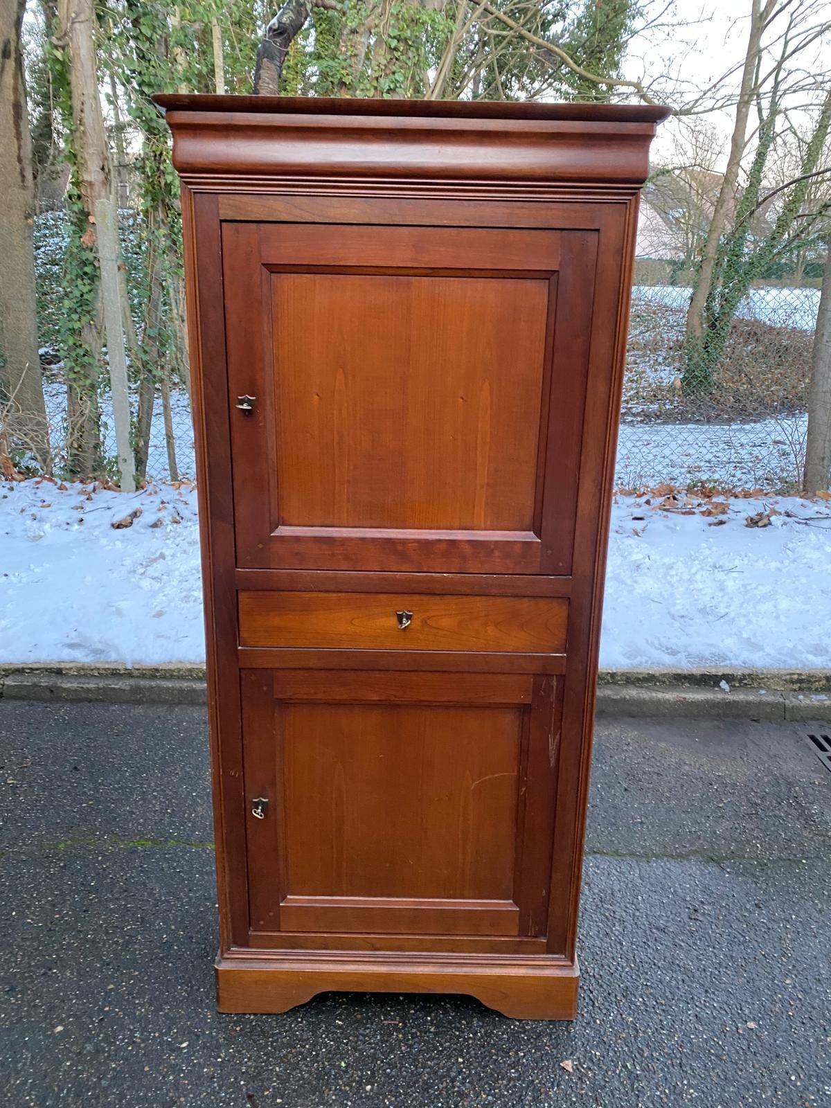 Louis Philippe style solid wood barn wardrobe from the 20th century.