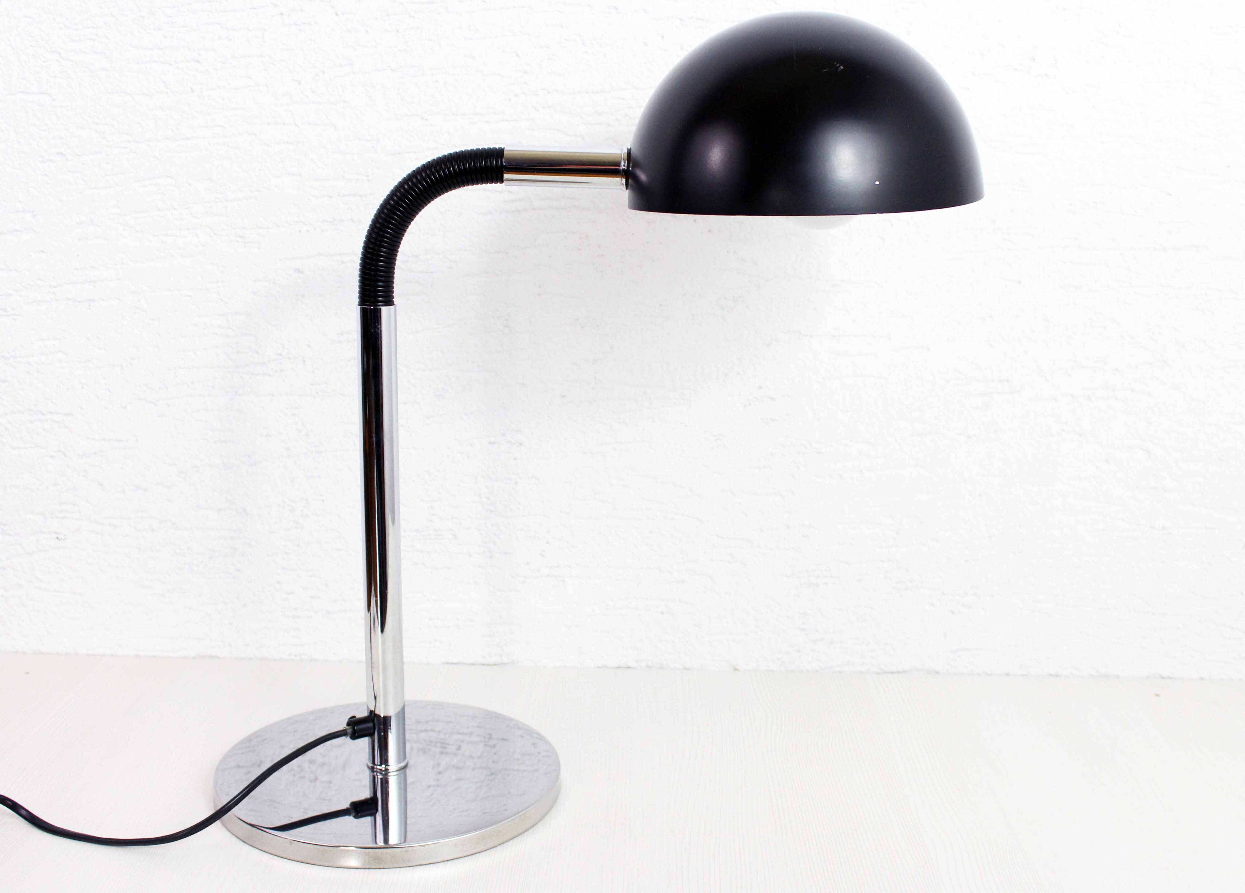 Black and chrome metal desk lamp
