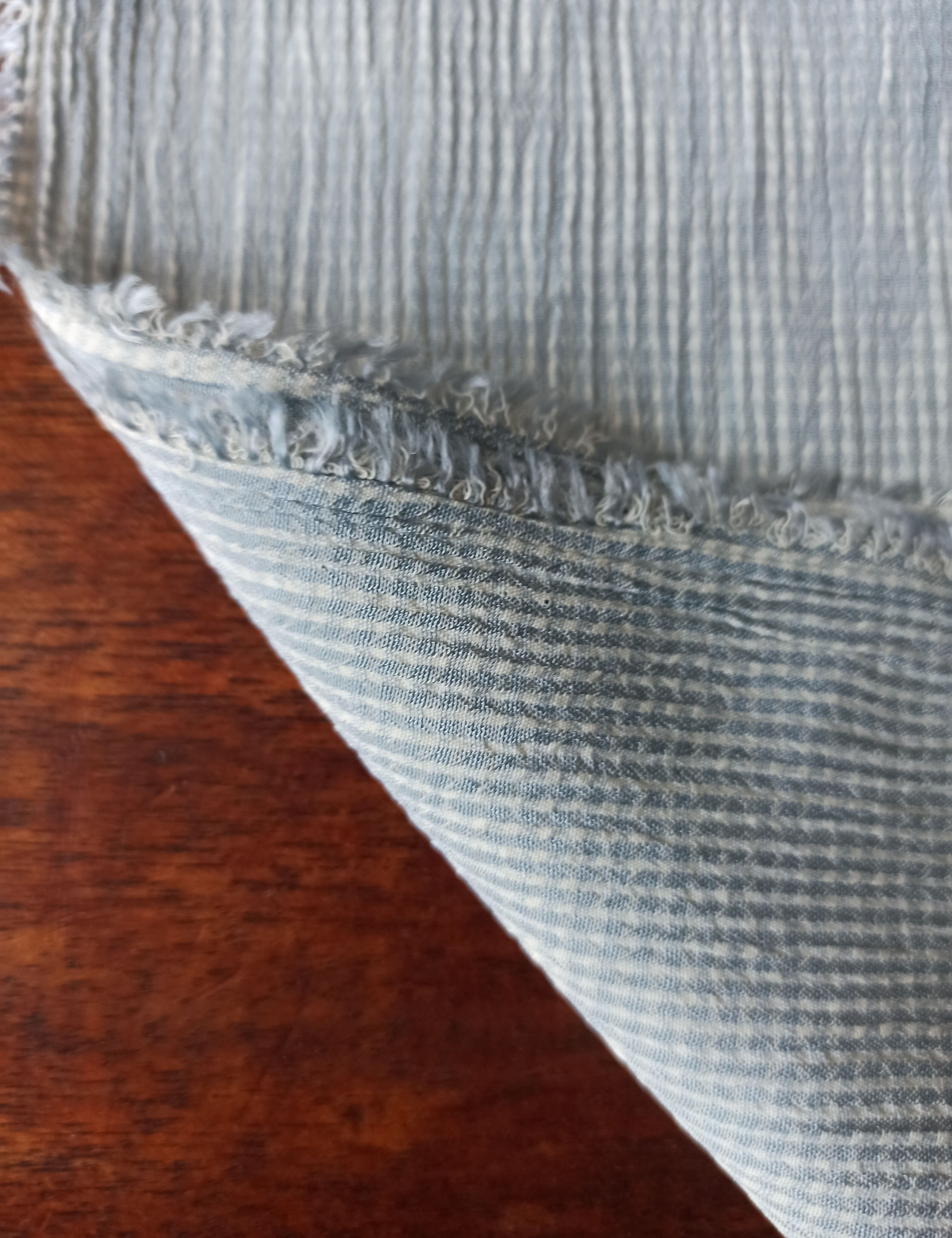 Blue vintage striped fabric