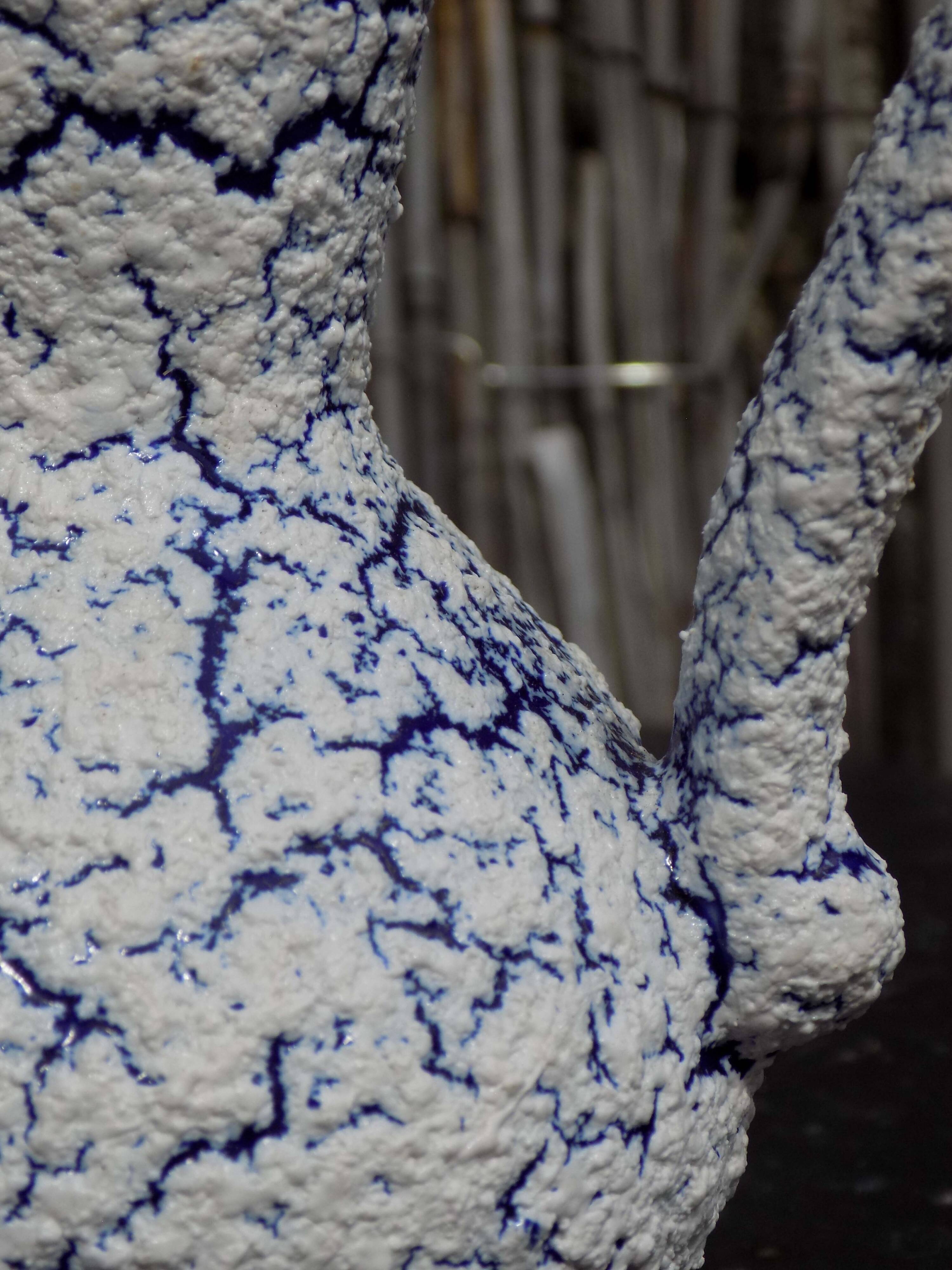 Petit vase bleu et blanc