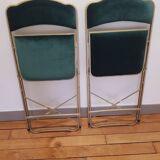 Set of 2 folding velvet chairs
