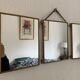 Vintage mirror 1900 triptych barber dressing table brass - 27 x 70 cm