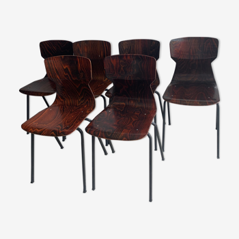 Set of 6 rosewood chairs Eromes