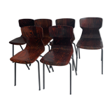 Set of 6 rosewood chairs Eromes