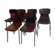 Lot de 6 chaises en bois de rose Eromes