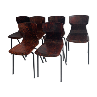 Set of 6 rosewood chairs Eromes