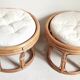 Pair of poufs from the 70s, diameter 44.8 cm.