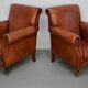Vintage Dutch Cognac-Coloured Leather Club Chairs, Set of 2