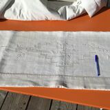 Hand embroidered EL sheet flowers and day scale central sewing