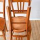 Ensemble de 3 chaises bistrot en bois 1950