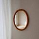 Oval pine mirror Glasmaster Markaryd Sweden 1970s