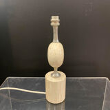 Pied de lampe travertin Thomas Barbier 1960
