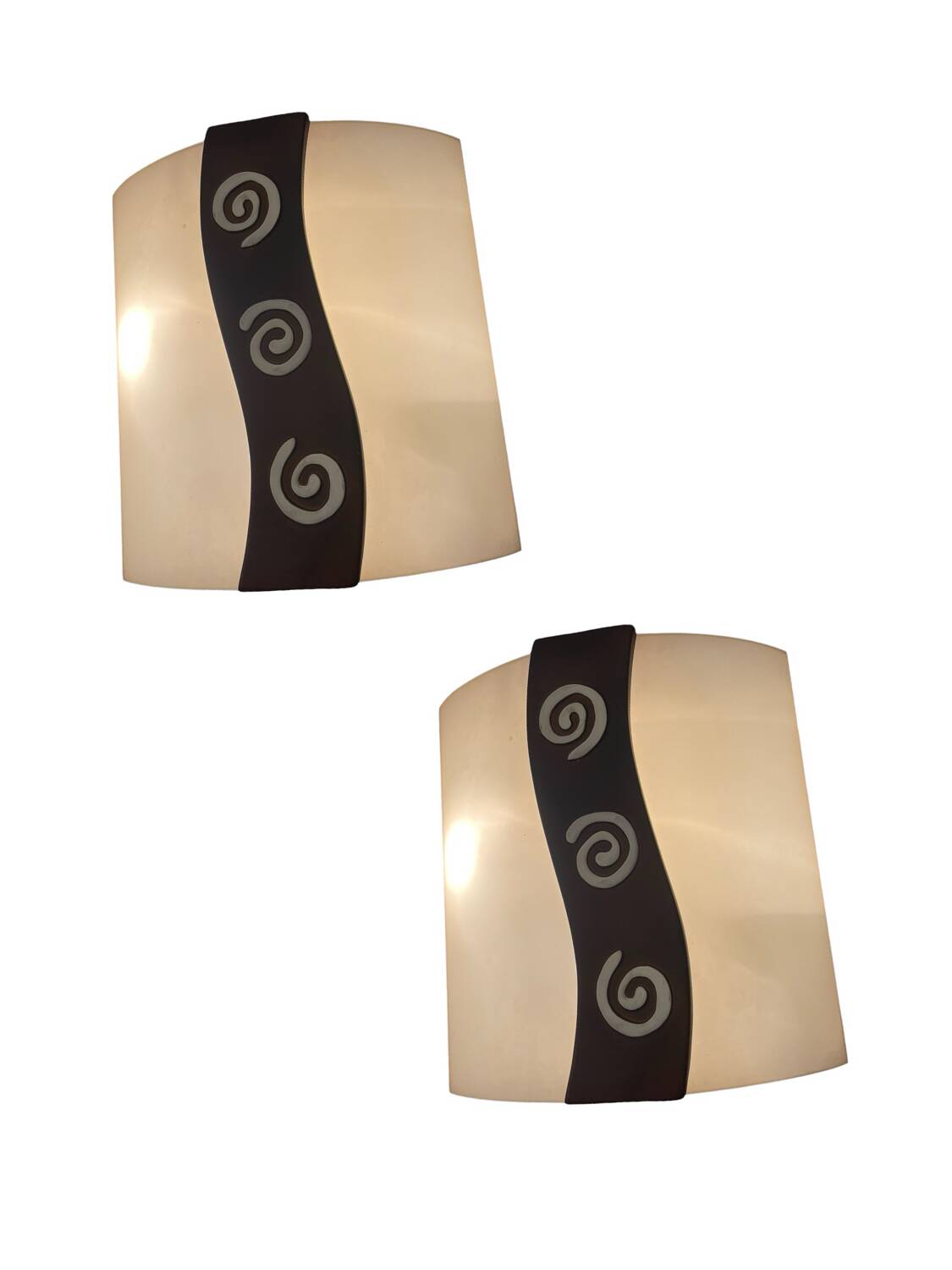 Glass Sconces with Spiral Decor
