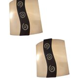 Glass Sconces with Spiral Decor