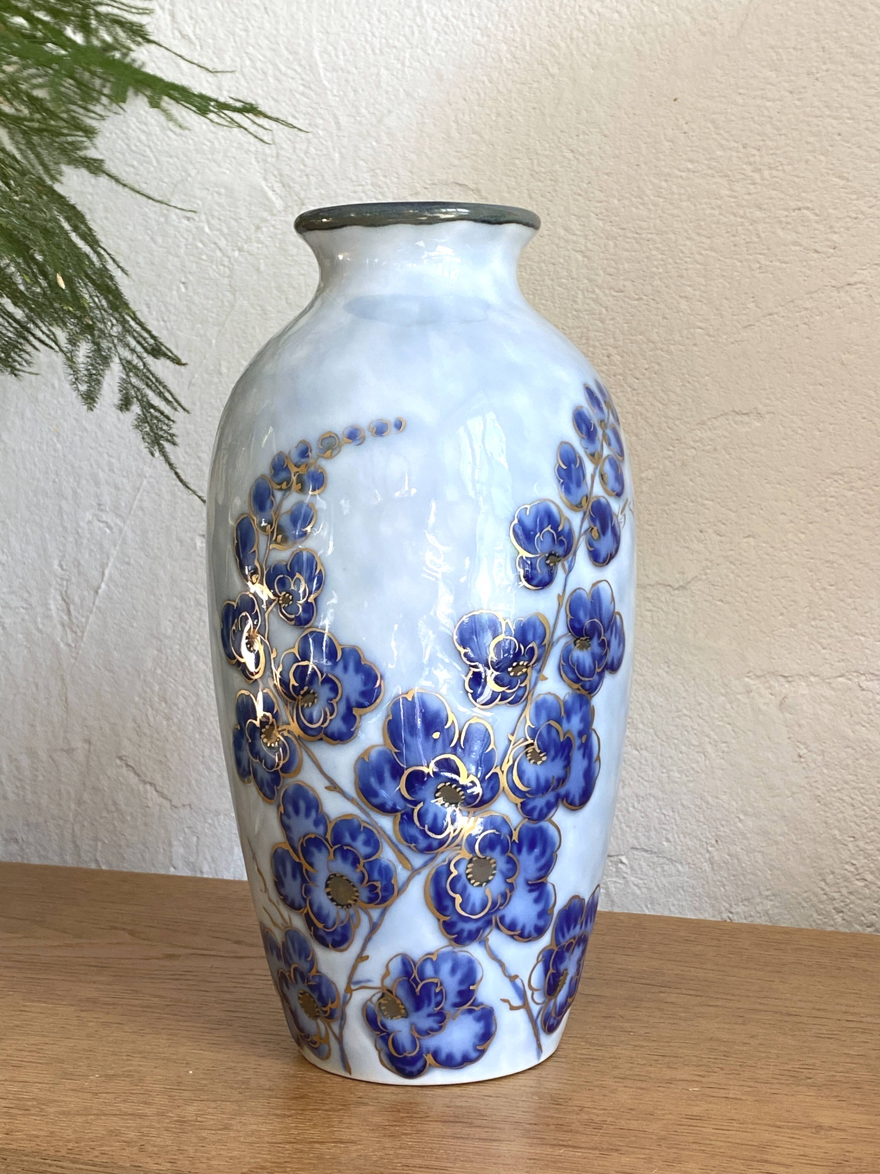 Vase from 1930 by Camille Tharaud in Limoges porcelain, signed - 27 cm