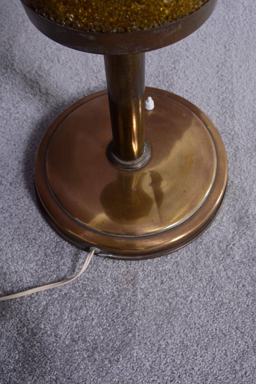 Totem floor lamp from the 60s in yellow granite methacrylate.