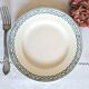 Mismatched antique ironstone dinner plates
