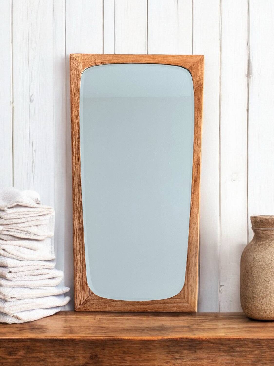 Vintage Scandinavian mirror, beveled glass