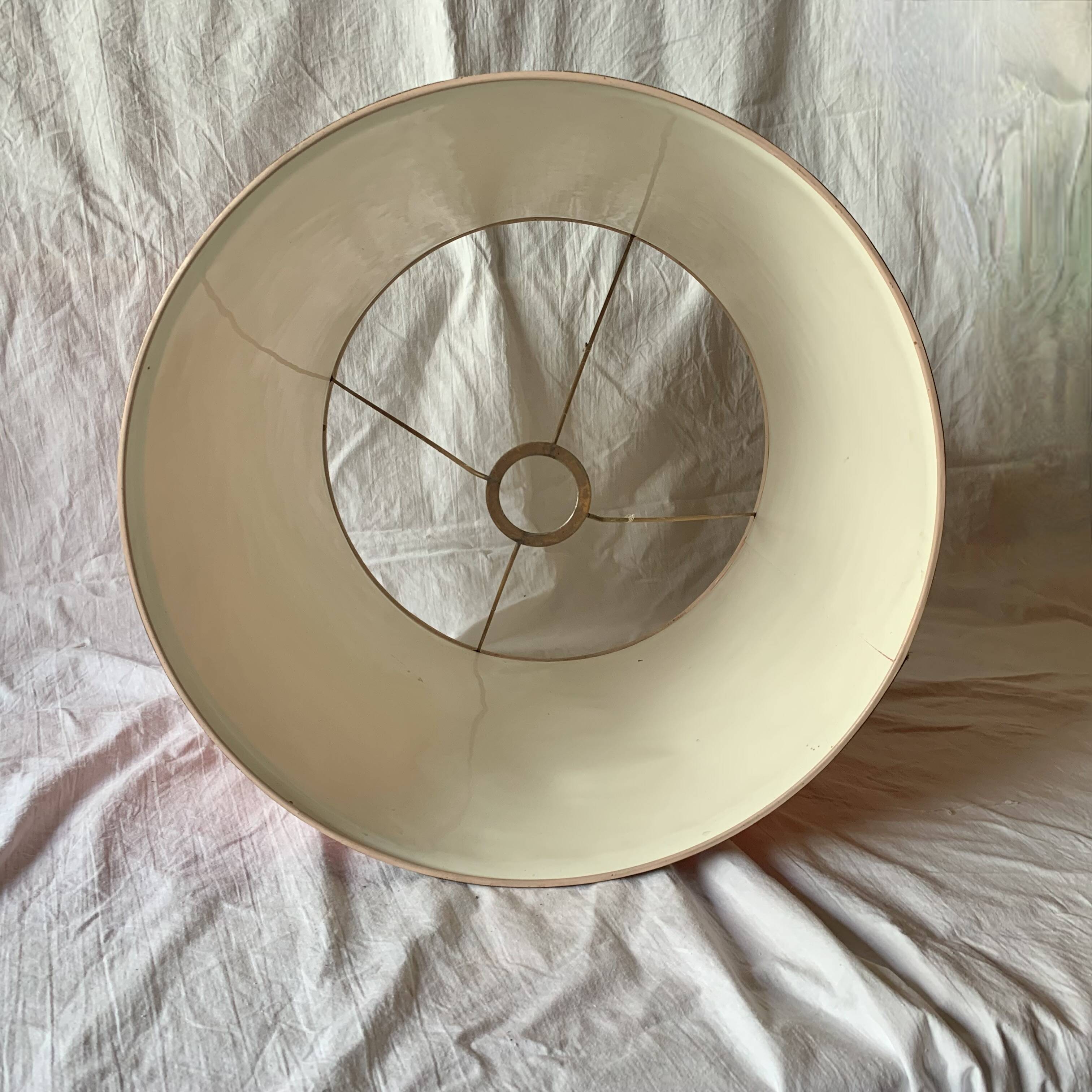 Large Vintage Pink Silk Lampshade - 40 x 34 cm