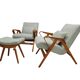 Set of two Mid-century modern Tatra armchairs with footrest, 1950-60's, Czechoslovakia