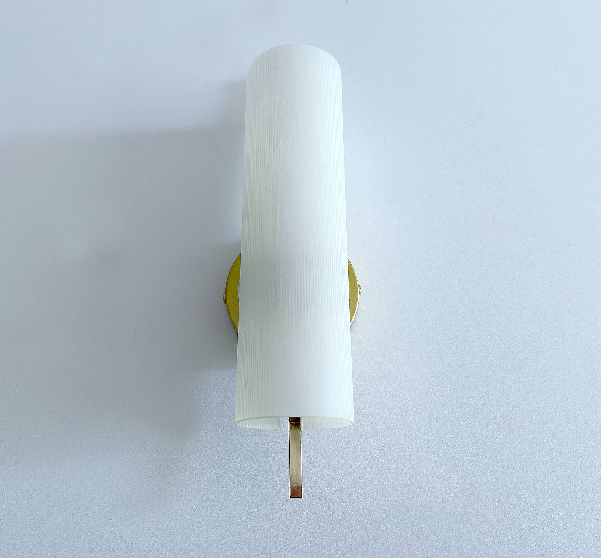 Vintage Glass Brass Wall Light