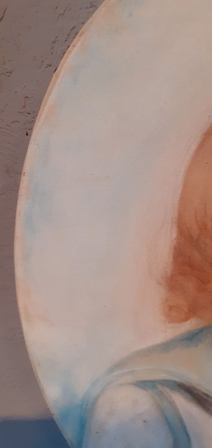 Pastel Old Portrait Of A Child Dated 1921 And Signed