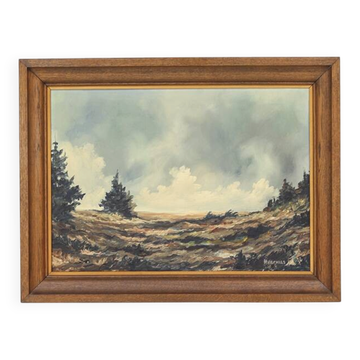 Peinture, huile sur toile - École de Liège, paysage des Ardennes, années 1930