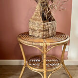 Rattan side table