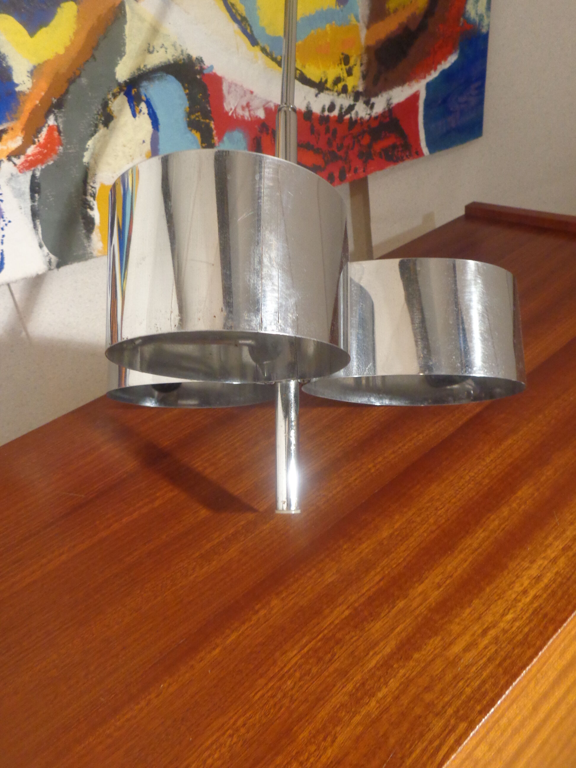 Chrome chandelier vintage with 3 branches