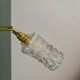 Applique tulipe vintage en verre moulé transparent