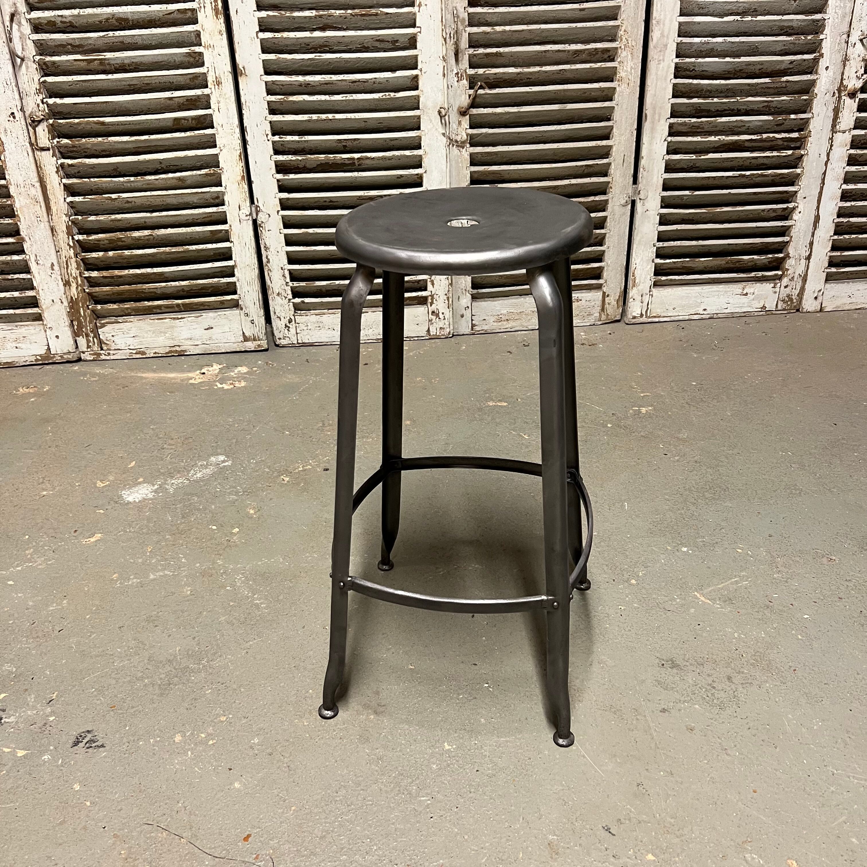 Nicolle stool of industrial workshop high patinated