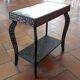 Table marocaine bois sculpté noirci 1950