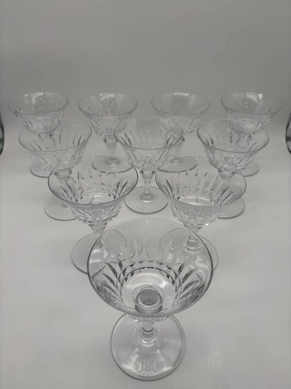 10 coupes à champagne en cristal, Baccarat, model Picadilly, France