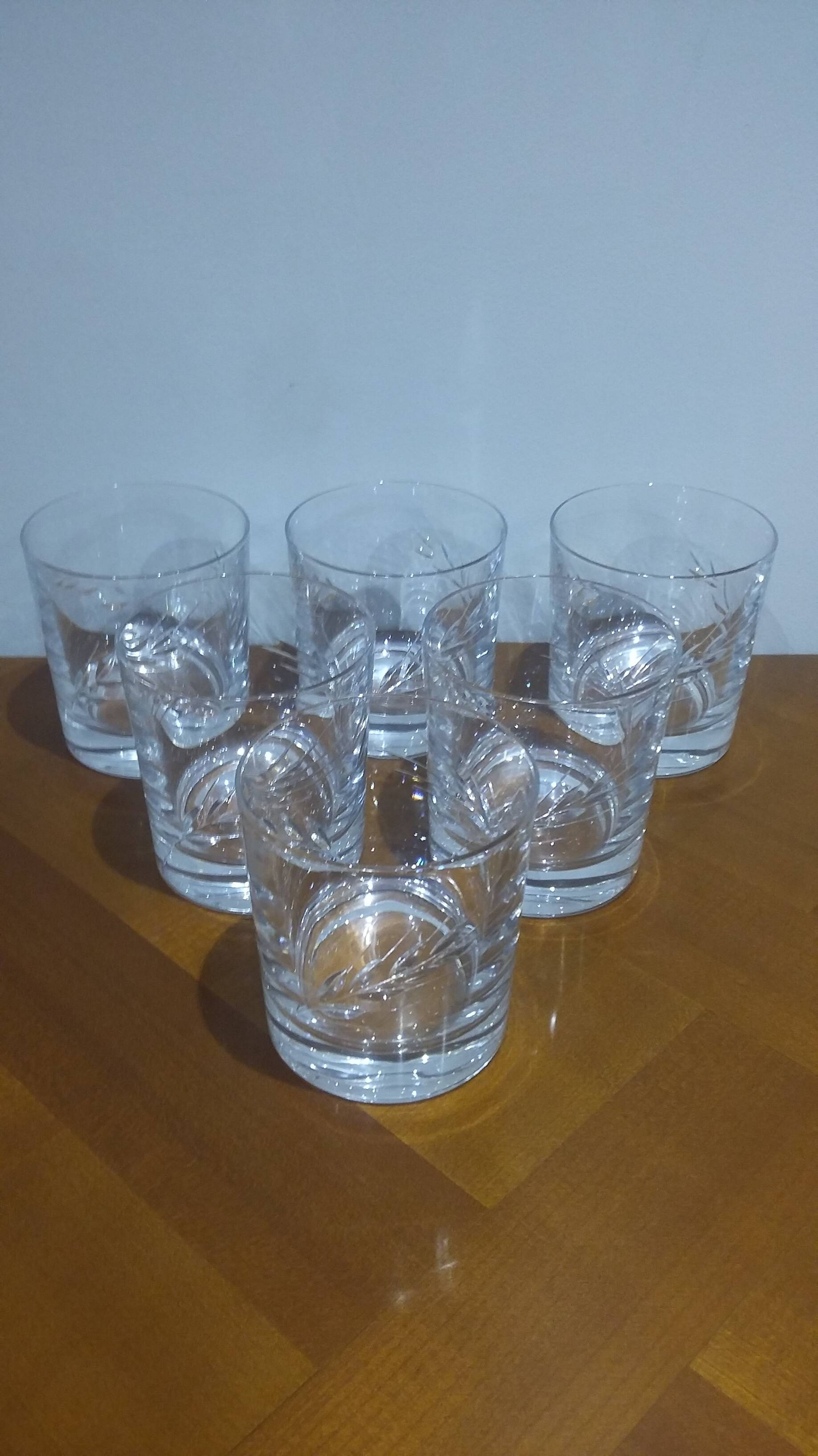 Très Joli Série De 6 Verre A Whisky Epi Fleury En Cristal D'arques