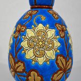 Vase decorated with flowers in enamels of longwy – early twentieth century