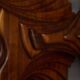 Sculptural carved wooden mask wall panel, France, 1970s