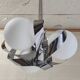 Lustre Space-Age en chrome et opaline - années 70