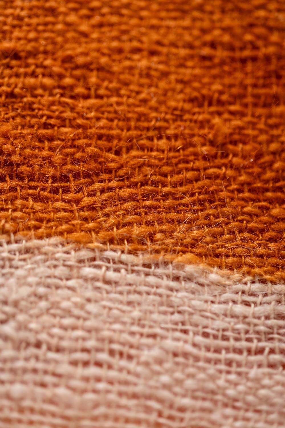 Triptych with geometric decoration in woven wool. Handcrafted work, 20th century.